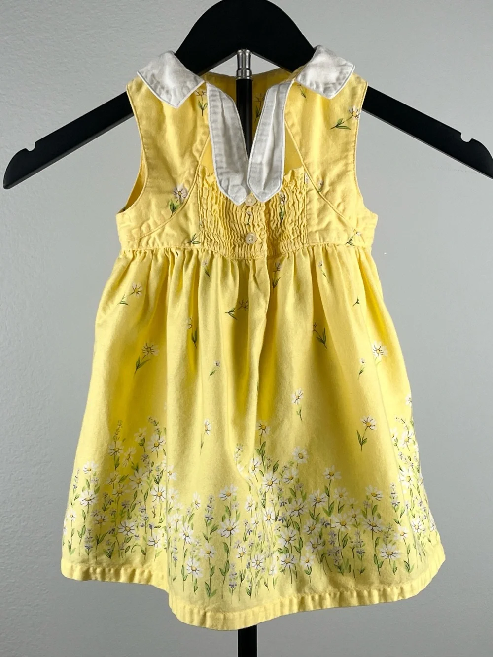 Gymboree 2000 Yellow Cotton Daisy Peter Pan Collar Dress 6-12 Months
